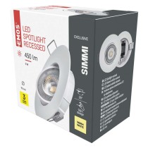 LED Deckenspot SIMMI weiss, rund, 5W warmweiss