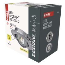 LED Deckenspot SIMMI silber, rund, 5W warmweiss