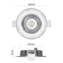 LED Deckenspot SIMMI silber, rund, 5W warmweiss