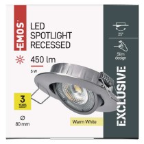 LED Deckenspot SIMMI silber, rund, 5W warmweiss