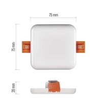 LED Einbauleuchte 75x75, quadr., weiss, 6W neutralweiss, IP65