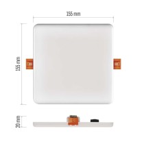LED Einbauleuchte 155x155, quadr., weiss, 13,5W neutralw.,IP65