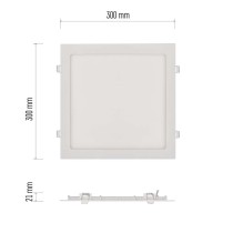 LED-Einbauleuchte NEXXO, quadratisch, weiß, 25W, warmweiß
