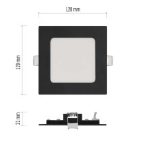 LED-Einbauleuchte NEXXO, quadratisch, silber, 7W, mit Change CCT