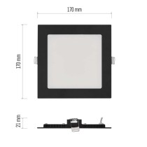 LED-Einbauleuchte NEXXO, quadratisch, silber, 12,5W, mit Change CCT