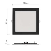 LED-Einbauleuchte NEXXO, quadratisch, silber, 18W, mit Change CCT