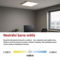 LED panel BAXXO 60 x 60 cm / 50 mm, 36 W, 4 320 lm, přisazený, neutr. bílá, UGR<19, IP21