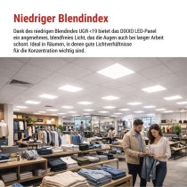 LED Einbauleuchte DIXXO Backlit 60×60, quadr., weiss, 36W neutr.w. UGR
