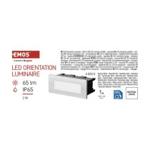 Orientacijsko LED svetilo AMAL, vgradno, kvadratno, 2W IP65,nevtralno bela