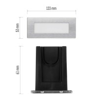 Orientacijsko LED svetilo AMAL, vgradno, kvadratno, 2W IP65,nevtralno bela