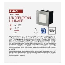 Orientacijsko LED svetilo AMAL, vgradno, kvadratno, 2W, IP65, nevtralno bela