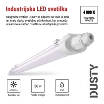 Vodotesno LED svetilo DUSTY, 50W, IP65, nevtralno bela