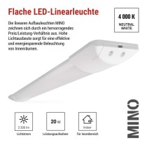 LED-Langfeldleuchte MINO 20W, neutralweiß