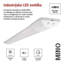 LED linearno svetilo MINO, 20W, nevtralno bela