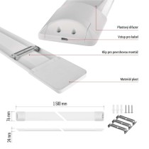 LED lineární svítidlo MINO 50 W, neutrální bílá