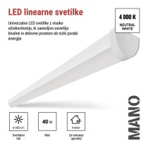 LED linearno svetilo MANO, 40W, nevtralno bela