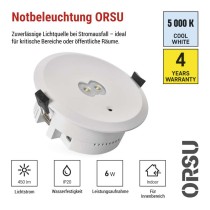 LED-Notleuchte 6W 450LM 3H