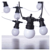 LED fényfüzér – 10x party égő, opál, 5 m, kültéri és beltéri, meleg fehér