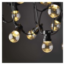 LED fényfüzér – 10x party égő, átlátszó, 5 m, kültéri és beltéri, meleg fehér