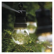LED fényfüzér – 10x party égő, átlátszó, 5 m, kültéri és beltéri, meleg fehér