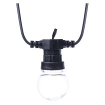 LED fényfüzér – 10x party égő, átlátszó, 5 m, kültéri és beltéri, meleg fehér