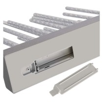 LED gyertyatartó, ezüst, 28,5 cm, 3x AA, beltéri, meleg fehér, időzítő