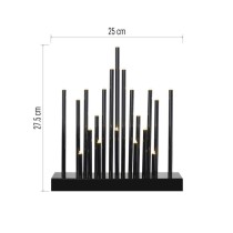 LED Kerzenhalter schwarz, 27,5 cm, 3x AA, Innen, warmweiss, Timer