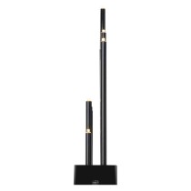 LED Kerzenhalter schwarz, 27,5 cm, 3x AA, Innen, warmweiss, Timer