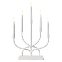 LED Leuchter Metall weiß, 40 cm, 2x AA, Innen, warm-weiß