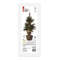 LED karácsonyfa, havas, 52 cm, 3x AA, beltéri, meleg fehér, időzítő