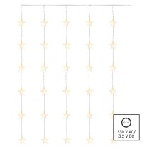 Dekoracje - 30 LED kurtyna migające gwiazdki 120x90 ciepła biel, IP44, timer