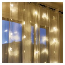 Dekoracje - 30 LED kurtyna migające gwiazdki 120x90 ciepła biel, IP44, timer
