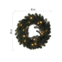 LED Weihnachtskranz, 40 cm, 2x AA, Innen, warmweiss, Timer