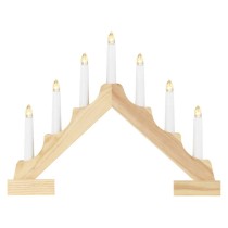 LED Leuchter Holz, 29 cm, 2x AA, Innen, warm-weiß, Timer