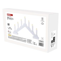 LED Kerzenhalter, Holz, weiß, 29 cm, 2x AA, Innen, warmweiss, Timer