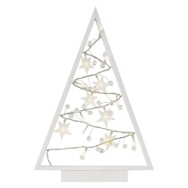 LED Deko – Beleuchteter Baum mit Ornamenten, 40 cm, 2x AA, Innen, warmweiss, Timer