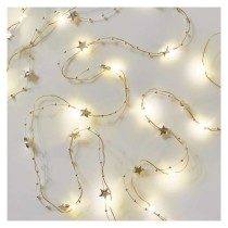 LED Weihnachtslichterkette gold – Sternchen, 1,9 m 2x AA, Innen, warmweiss, Timer