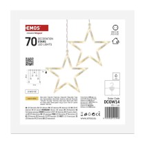 LED karácsonyi fényfüggöny – 7 csillag, 67x125cm, kültéri és beltéri, meleg fehér