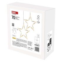 LED karácsonyi fényfüggöny – 7 csillag, 67x125cm, kültéri és beltéri, meleg fehér