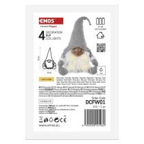 LED karácsonyi manó, 35 cm, 3× AA, beltérre, meleg fehér