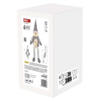LED karácsonyi ülő hóember, 31 cm, 3× AA, beltérre, meleg fehér