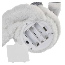 LED karácsonyi ülő hóember, 31 cm, 3× AA, beltérre, meleg fehér