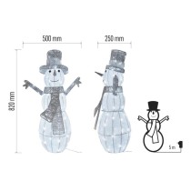 LED Weihnachts-Schneemann Rattan, 82 cm, Außen und Innen, Kaltweiß, Timer