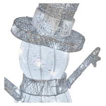 LED Weihnachts-Schneemann Rattan, 82 cm, Außen und Innen, Kaltweiß, Timer
