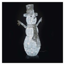 LED Weihnachts-Schneemann Rattan, 82 cm, Außen und Innen, Kaltweiß, Timer