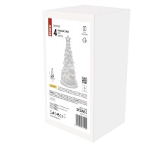 Keramischer LED-Baum mit Schneemännern, 33,5 cm, 2x AA, Innen, warmweiss