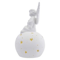 LED kerámia angyal, 29 cm, 2x AA, meleg fehér, időzítő
