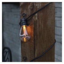 LED virtene ar saules paneli – 10x ballīšu spuldzes, 5m, lietošanai ārā un iekštelpās, vn.