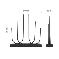 LED svícen kovový černý, 40 cm, 2x AA, vnitřní, teplá bílá