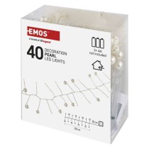 LED girlanda – perly, 1,2 m, 3x AA, vnitřní, teplá bílá, časovač